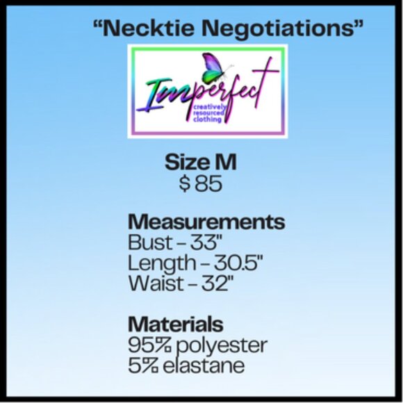 Upcycled white polyester dress with neckties - Picture 3 of 3